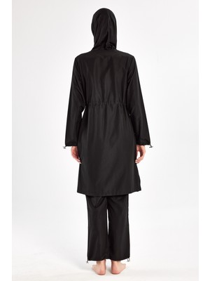 Adasea Ebony Uzun Kollu Tam Tesettür Mayo 1504-25 Siyah