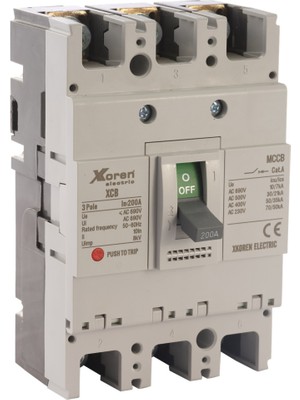 Xkoren 125A 50KA 3 Kutuplu Termik Manyetik Sabit Tip Ff Tip 160 Kasa Kompakt Şalter