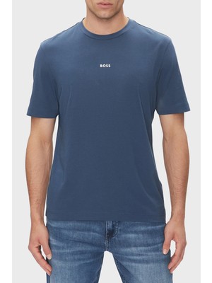Boss Streç Pamuklu Relaxed Fit Bisiklet Yaka T Shirt Erkek T Shirt 50473278 466