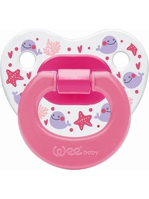 Wee Baby Silikon Emzik 0-6 Ay Pembe Desenli Kız Çocuk İçin Özel Tasarım