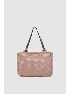 Fabri Big Size Makrome Omuz Çantası Vizon