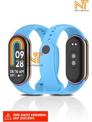 Xiaomi Mi Band 8 / 9 / 10 Uyumlu Metal Girişli Klasik / Spor Yumuşak Silikon Kordon