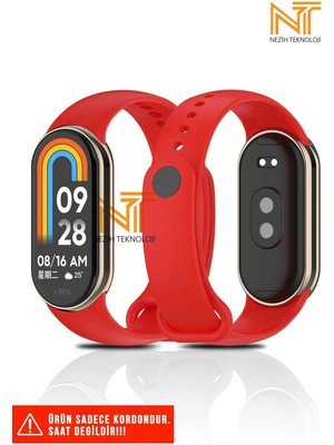 Xiaomi Mi Band 8 / 9 / 10 Uyumlu Metal Girişli Klasik / Spor Yumuşak Silikon Kordon
