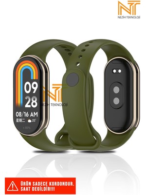 Xiaomi Mi Band 8 / 9 / 10 Uyumlu Metal Girişli Klasik / Spor Yumuşak Silikon Kordon