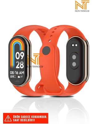 Xiaomi Mi Band 8 / 9 / 10 Uyumlu Metal Girişli Klasik / Spor Yumuşak Silikon Kordon