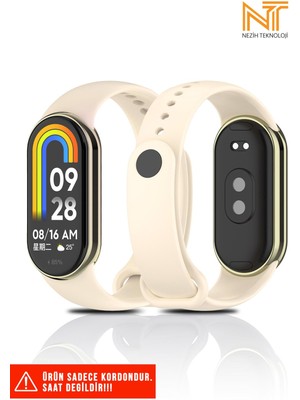 Xiaomi Mi Band 8 / 9 / 10 Uyumlu Metal Girişli Klasik / Spor Yumuşak Silikon Kordon