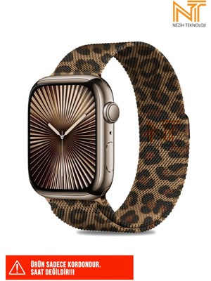 Nezih Case Watch Seri 5/6/7/8/9/se 38/40/41mm Seri 10 42 / Seri 11 42mm Uyumlu Hasır Metal Kordon