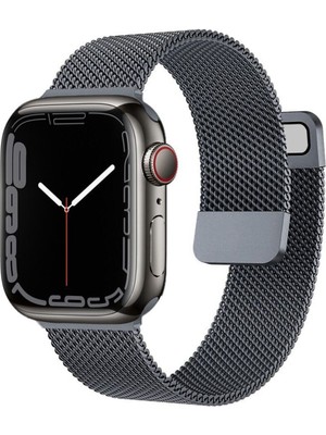 Nezih Case Watch 6/7/8/9/10/se/ultra/ultra2 44/45/49mm / Seri 10 46 / Seri 11 46mm Uyumlu Hasır Metal Kordon
