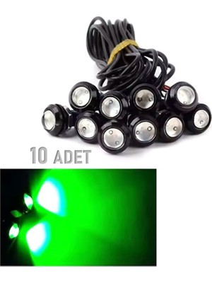 10 Adet Ayna Altı Lamba Kartal Göz Gündüz Ledi Yeşil