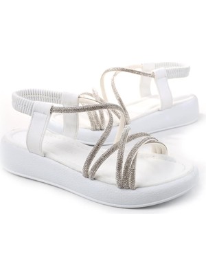 Castle Black 35250 Taş Detaylı Günlük Kadın Sandalet