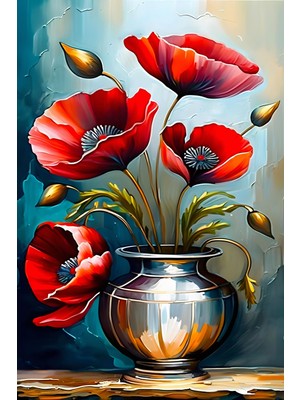 Aden Dekoratif Vazoda Çiçek Kanvas Tablo