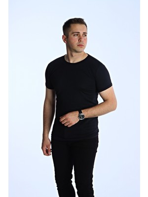 EG38 Eko Slimfit Basic Tişört Siyah