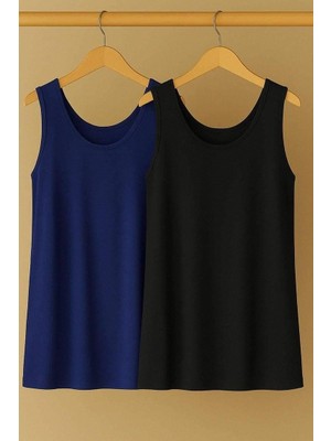 2 Adet A Kesim Rahat Kalıp Basic Kalın Askılı Atlet Tişört