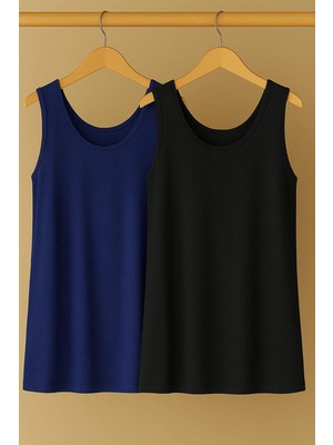 2 Adet A Kesim Rahat Kalıp Basic Kalın Askılı Atlet Tişört