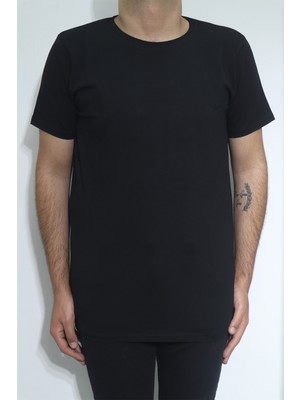 Santa Fistan Store Erkek Düz Spor Kesim Dar Kalıp Bisiklet Yaka Battal T-Shirt
