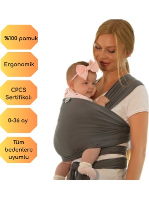 Kycbaby  %100 Pamuk CPCS Sertifikalı Sling Bebeğinizin Konforu ve Güvenliği İçin Bebek Taşıma Şalı