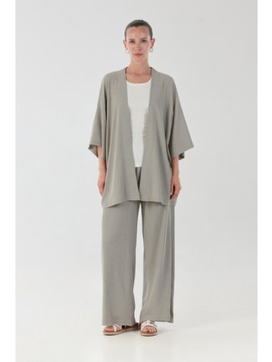 Bürümcük Kumaş Şal Yaka  3 Lü Takım