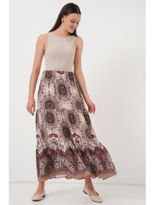 Passense 1898 Desenli Uzun Etek - Kahverengi