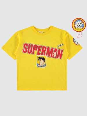 Superman Süperman Erkek Çocuk Tişört 6-9 Yaş Sarı