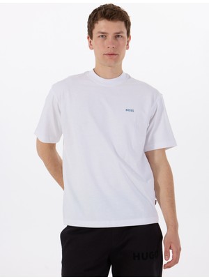 Boss Bisiklet Yaka Beyaz Erkek T-Shirt Te_numbers