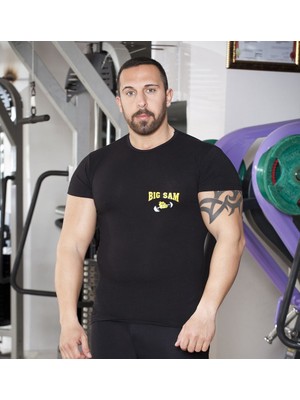 Siyah Slim Fit Tişört Big Sam 2752