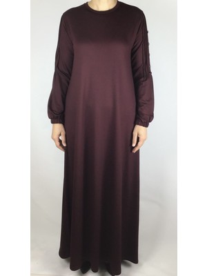 Kristal Iki Iplik Kol Düğme Detaylı Mevsimlik Elbise