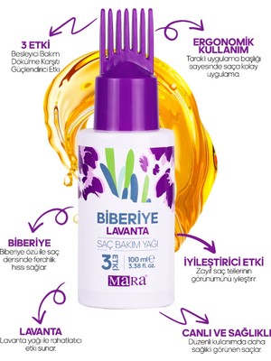 Mara Biberiye Lavanta Sac Yağı 100 ml