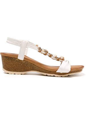 Kadın Sandalet 25Y151-5 By Guja Beyaz