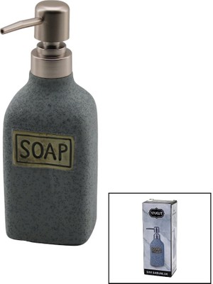Dikdörtgen Gri - Mat Desen Seramik Sıvı Sabunluk (4767) - 1OL5392-7551
