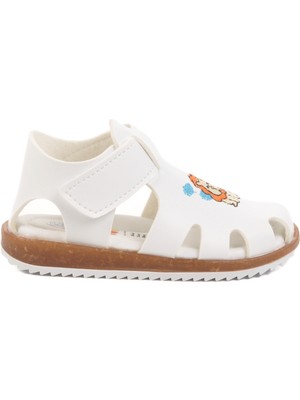 Beyaz Cırtlı Hafif Unisex Çocuk Sandalet 17373 B