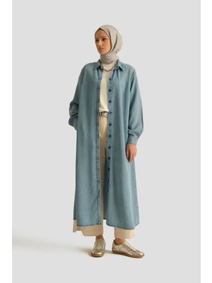 Armine Tencel Tunik Elbise 25YD9143 Indigo