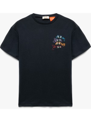 Koton Bisiklet Yaka Kısa Kollu Baskılı Pamuklu Tişört