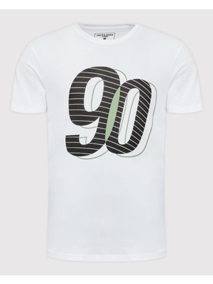 Jack&jones 12213754 Cızgılı J&j Baskı 0 Yaka Kısa Kol Tsıhırt