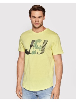 Jack&jones 12213754 Cızgılı J&j Baskı 0 Yaka Kısa Kol Tsıhırt