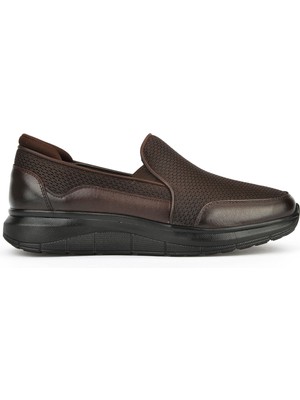 Ziya, Erkek Hakiki Deri Konfor Ayakkabı 151123Z3680 Kahve