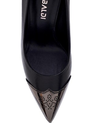 Sılan Siyah Hakiki Deri Kadın Stiletto & Abiye