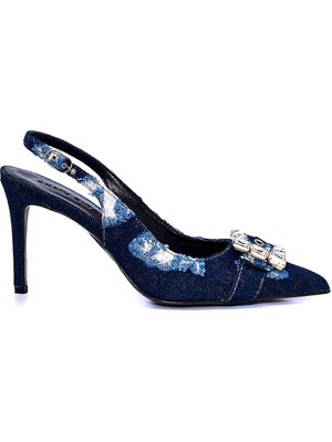 Poly Lacivert Tekstil Kadın Stiletto & Abiye