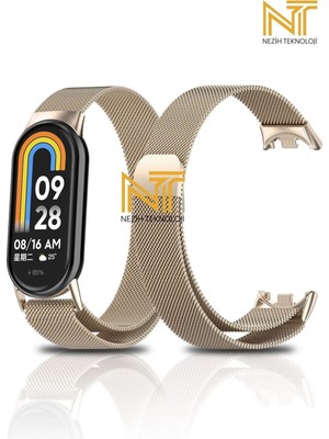 Xiaomi Mi Band 8 / 9 / 10 Uyumlu Metal Hasır Kordon