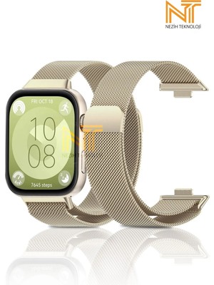 Nezih Case Huawei Watch Fit 3 / Fit 4 / Fit 4 Pro / Fit 5 / Fit 5 Pro Uyumlu Milano Hasır Örgü Metal Magnet Pratik Kordon