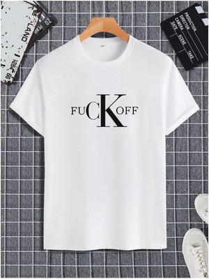 Uni̇sex Yeni̇ Sezon F*ck Off Baskili Oversi̇ze %100PAMUKLU T-Shirt