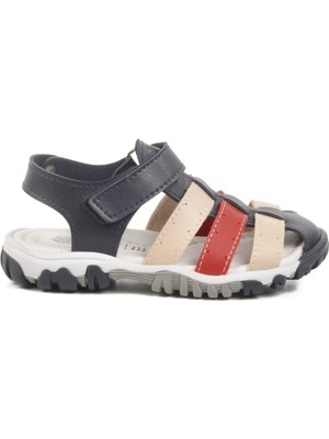 Lacivert Kırmızı Cırtlı Erkek Çocuk Spor Sandalet 173101 P