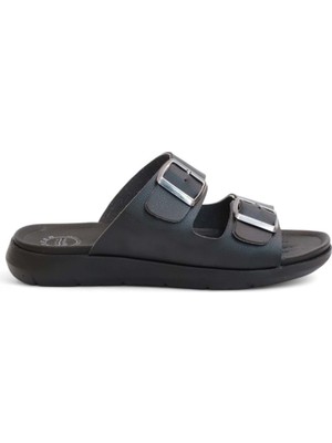 2169-GZR Çift Tokalı Tam Anatomik Tabanlı Günlük,umre ve Hac Için Uyumlu Erkek Terlik - NKT02169-SIYAH-40