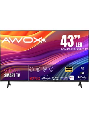 Awox B244300 43" 109 Ekran Uydu Alıcılı Full HD Smart LED TV