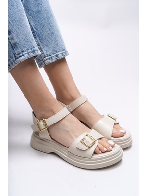 Riccon Bridleia Kadın Suni Deri Sandalet – Rahat Tabanlı, Ayarlanabilir Tokalı, Yazlık Günlük Kullanım İçin