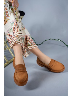 Riccon Kadın Loafer Ayakkabı 0012920 Düz Tabanlı Vegan Deri Şık ve Rahat Tasarım