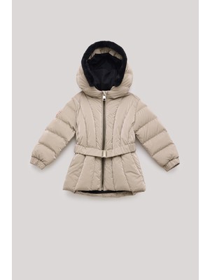 GB Baby Bg Store Kız Bebek Bej Kapüşonlu Mont Uzun Kol Slim Fit Orta Kalınlık