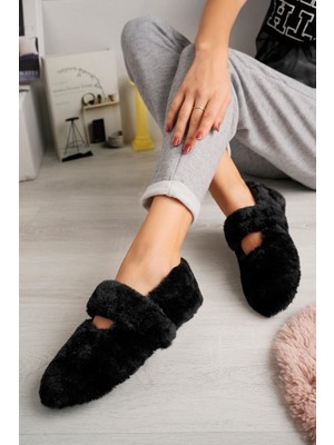 Ultra Yumuşak Peluş Kadın Ev Babeti Ses Yapmaz Hafif Taban Panduf