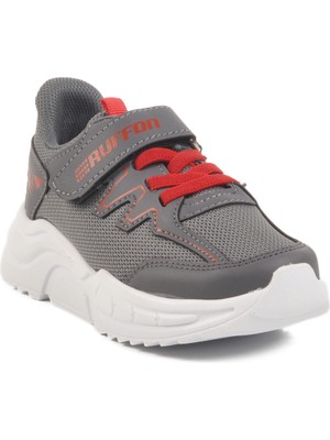 Füme-Kırmızı Fileli Hafif Çocuk Spor Ayakkabı 2320 P