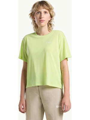 Jack Wolfskin Vonnan Crop T W Sarı Kadın Kısa Kol T-Shirt