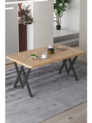 Parla Mutfak Yemek Masası W Metal Ayak 70X110 Mutfak Yemek Masası